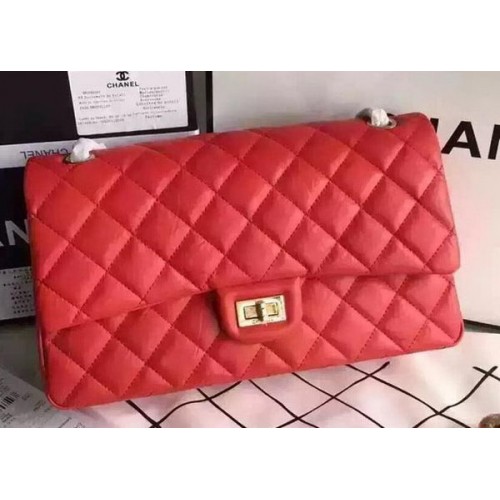Chanel Classic Flap Bag Red Original Leather CHA8575 Gold