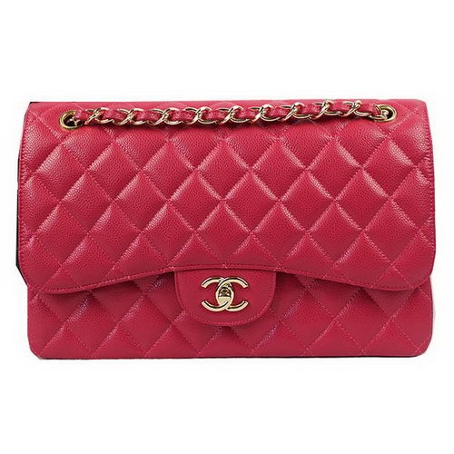 Chanel Classic Flap Bag Rose Cannage Pattern CF1113 Gold