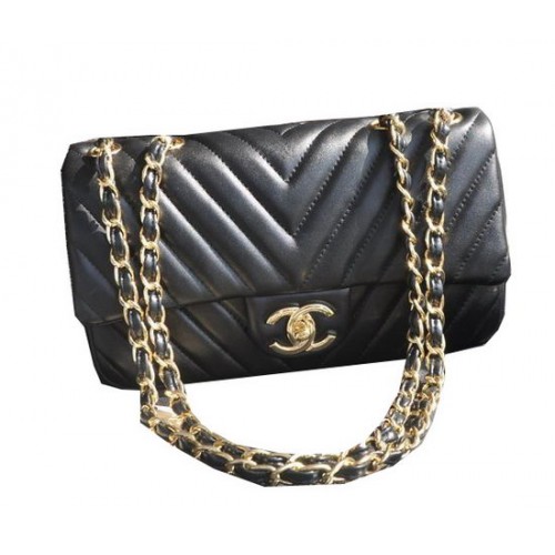 Chanel Classic Flap Bag Sheepskin Leather A92516 Black