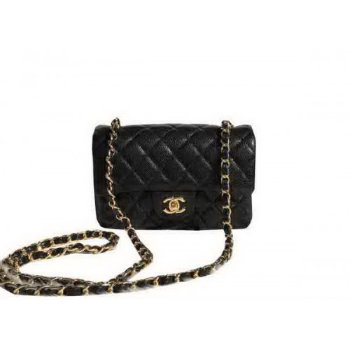 Chanel Classic Flap Bags black Original Cannage Patterns A1116 Gold