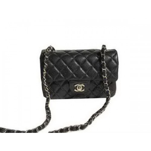 Chanel Classic Flap Bags black Original Cannage Patterns A1116 Silver