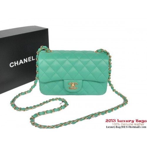 Chanel Classic Flap Bags Green Original Sheepskin Leather A1116 Gold