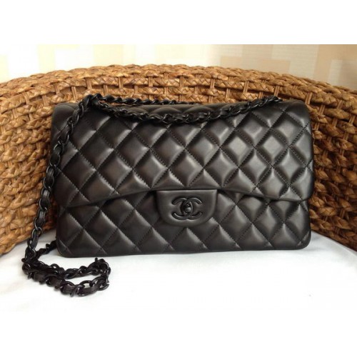 Chanel Classic Flap Bags Original Lambskin Leather A1113 Black