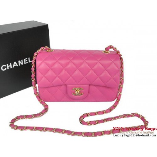 Chanel Classic Flap Bags Rose Original Sheepskin Leather A1116 Gold