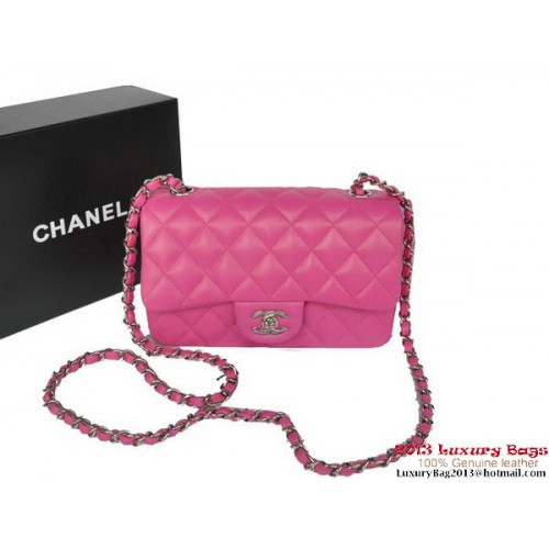 Chanel Classic Flap Bags Rose Original Sheepskin Leather A1116 Silver