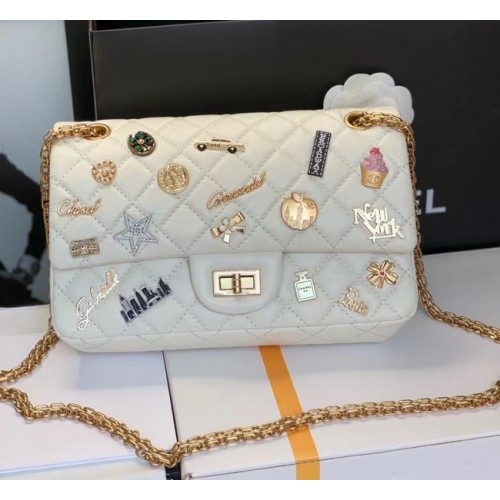 Chanel Classic Flap Shoulder Bag Original Sheepskin leather AS30225 white