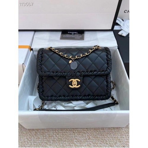 Chanel Classic Flap Shoulder Bag Original Sheepskin leather AS6075 black