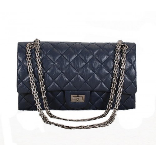 Chanel Classic Flap Shoulder Bags A226 Blue Sheepskin Leather Silver