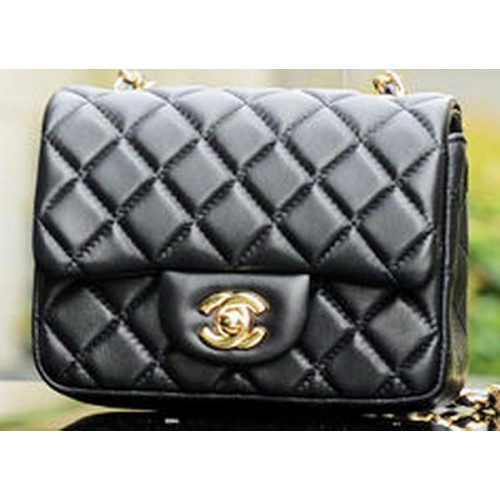 Chanel Classic MINI Flap Bag Black Sheepskin A37585 Gold