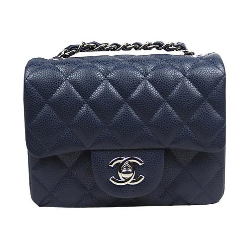 Chanel Classic MINI Flap Bag CF1115 Royal Cannage Pattern Silver