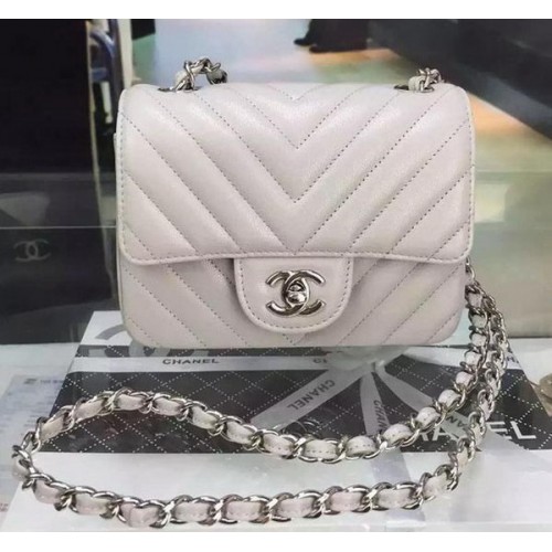 Chanel Classic MINI Flap Bag Cannage Pattern Leather A8171 Grey