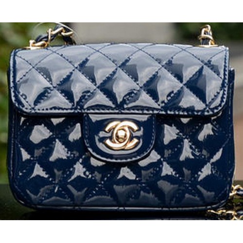 Chanel Classic MINI Flap Bag Royal Patent Leather A1115 Gold
