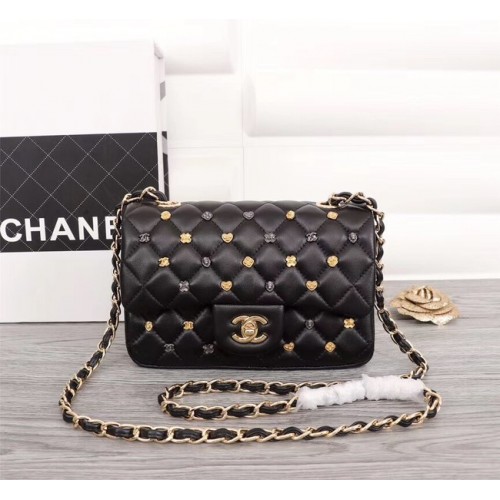 Chanel Classic Sheepskin Leather cross-body bag A1116 black Gold-Tone Metal