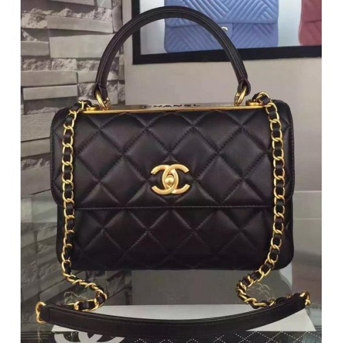 Chanel Classic Top Flap Bag Black Original Leather A98079 Gold