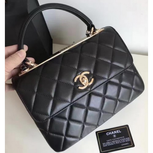 Chanel Classic Top Flap Bag Black Original Sheepskin Leather A92236 Gold