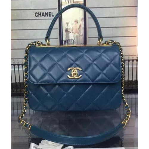 Chanel Classic Top Flap Bag Original Sheepskin Leather A92236 Blue