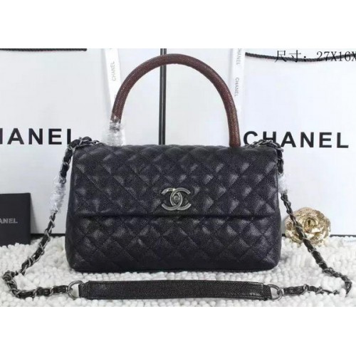 Chanel Classic Top Handle Bag Cannage Pattern A92991 Red