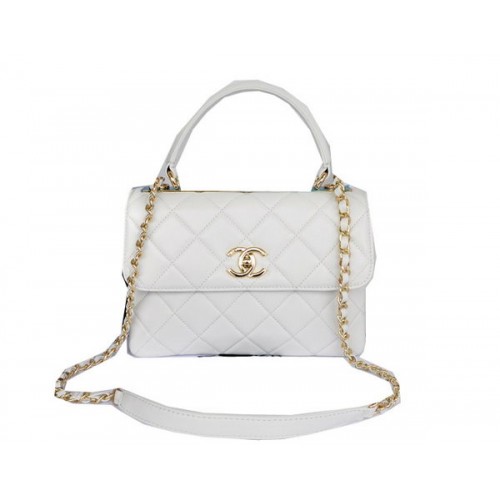 Chanel Classic Top Handle Bag Original Sheepskin Leather CHA92236 White