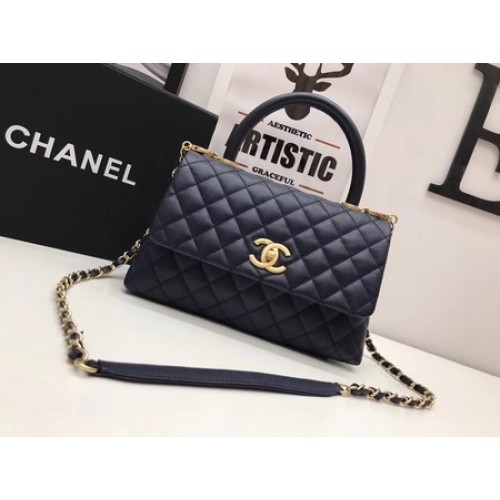 Chanel Classic Top Handle Bag Royal Original Leather A92991 Gold