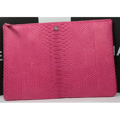 Chanel Clutch Bag Original Python Leather A82080 Rose