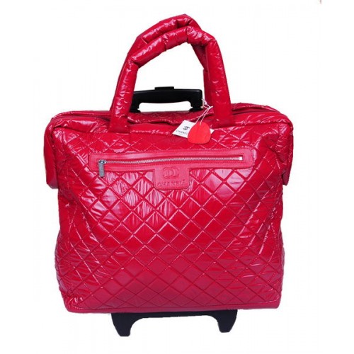 Chanel CoCo Cocoon Quilted Nylon Trolley A47205 Red
