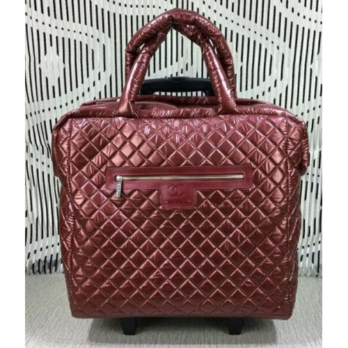 Chanel CoCo Nylon Trolley A33045 Burgundy