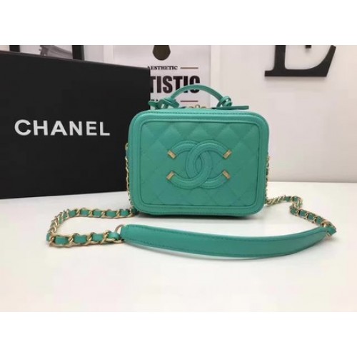 Chanel Cosmetic Bag Original Cannage Pattern A93341 Green