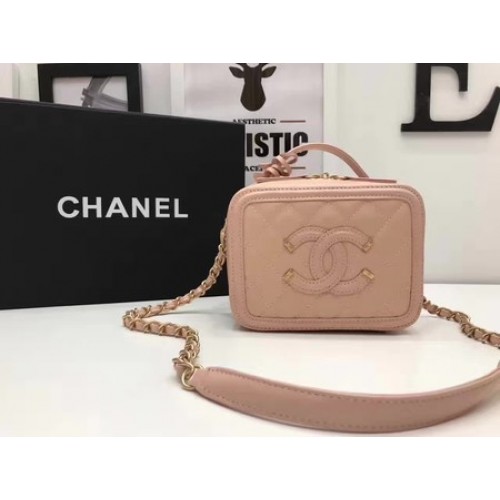 Chanel Cosmetic Bag Original Cannage Pattern A93341 Pink