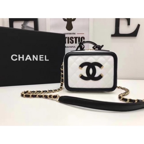 Chanel Cosmetic Bag Original Cannage Pattern A93341 White