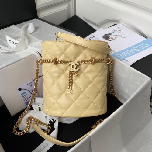 Chanel Drawstring Bag Gold Metal AS3116 yellow