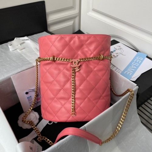 Chanel Drawstring Bag Gold Metal AS3117 pink