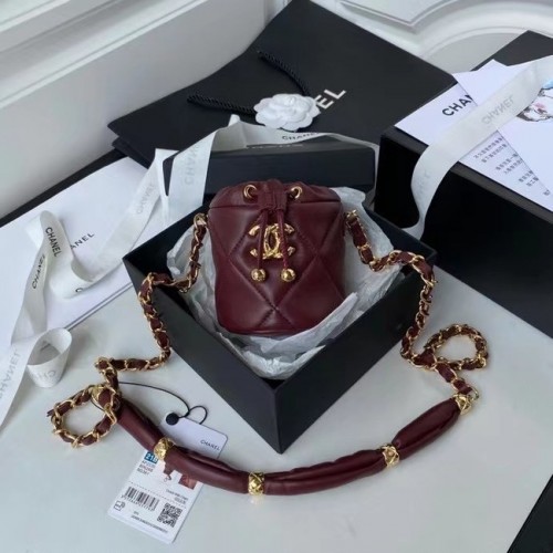 Chanel Drawstring Bag Lambskin Gold Metal AP2330 Wine