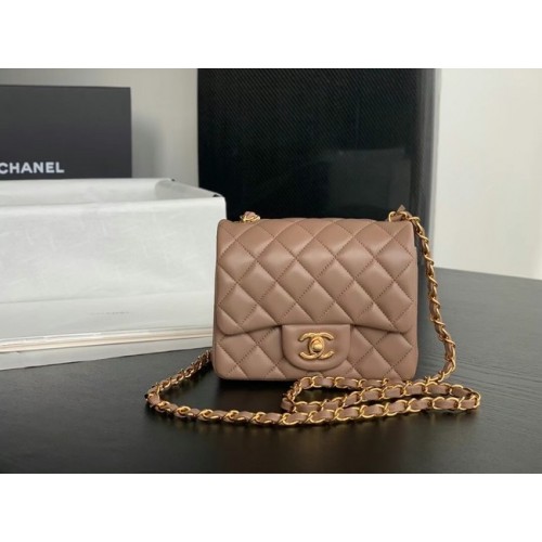 Chanel Flap Lambskin Shoulder Bag AS1115 Taupe