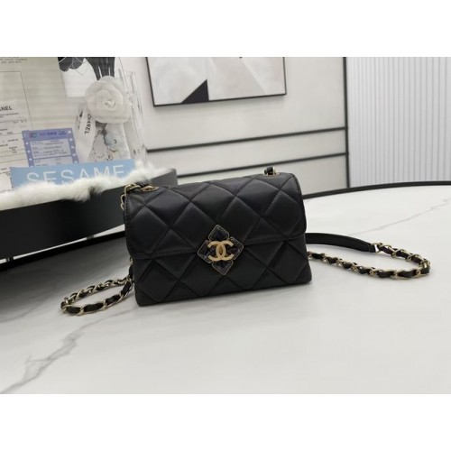 Chanel Flap Lambskin Shoulder Bag AS2556 black