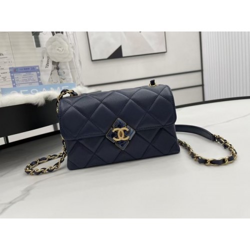 Chanel Flap Lambskin Shoulder Bag AS2556 dark blue