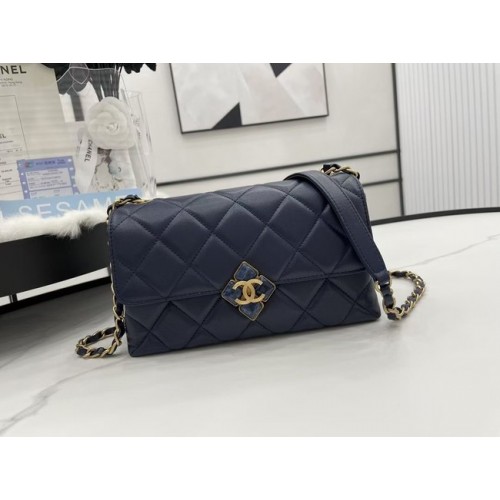 Chanel Flap Lambskin Shoulder Bag AS2557 dark blue