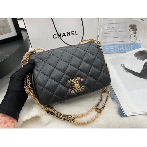 Chanel Flap Lambskin Shoulder Bag AS2975 black