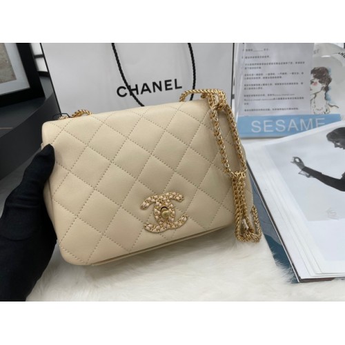Chanel Flap Lambskin Shoulder Bag AS2975 cream