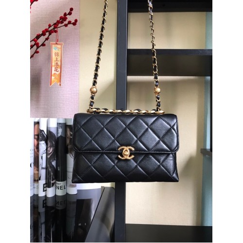 Chanel Flap Lambskin Shoulder Bag AS3011 black