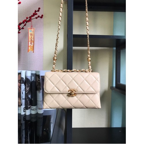 Chanel Flap Lambskin Shoulder Bag AS3011 cream