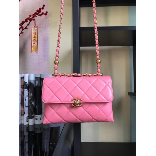 Chanel Flap Lambskin Shoulder Bag AS3011 pink
