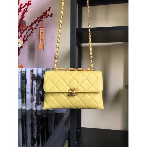 Chanel Flap Lambskin Shoulder Bag AS3011 yellow