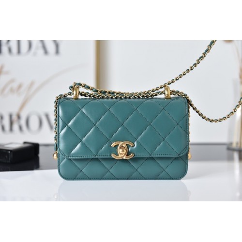 Chanel Flap Lambskin mini Shoulder Bag AS2615 green