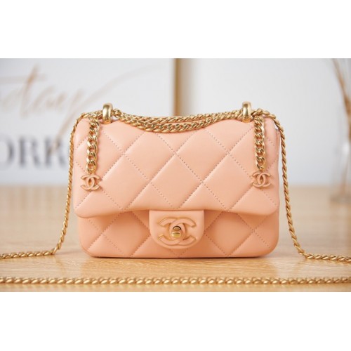 Chanel Flap Lambskin mini Shoulder Bag AS3113 pink