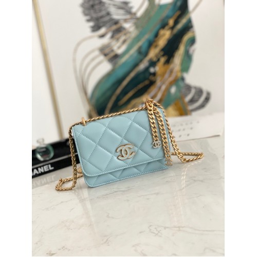 Chanel Flap Lambskin small Shoulder Bag 81185 light blue