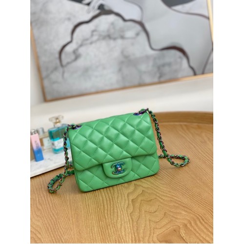Chanel Flap Mirage Lambskin Shoulder Bag AS1115 green