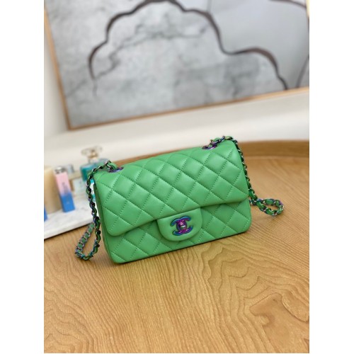 Chanel Flap Mirage Lambskin Shoulder Bag AS1116 green