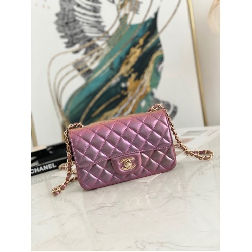 Chanel Flap Mirage Lambskin Shoulder Bag AS1116 purple