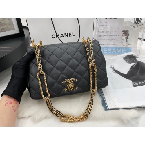 Chanel Flap Original Lambskin Shoulder Bag AS2975 AS2976 Black