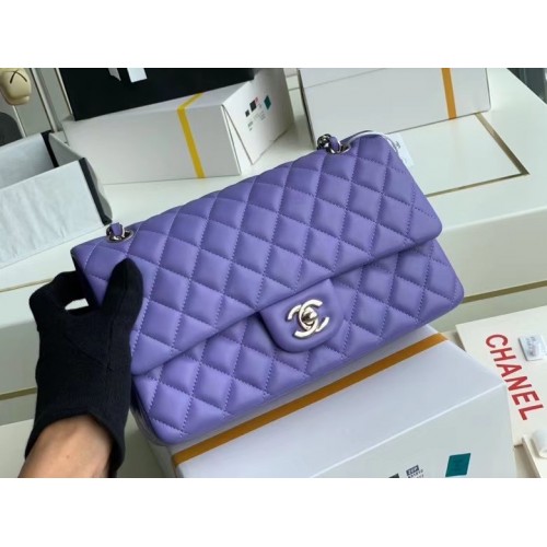 Chanel Flap Shoulder Bag Original Sheepskin leather A1112 Purple